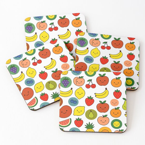 Item preview, A colorful pattern of cartoon fruits with smiling faces designed and sold by Creative88Art.