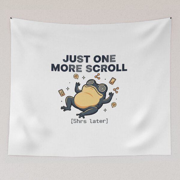 Item preview, Just One More Scroll — ADHD Doomscroll Retro Anime Graphic Tee designed and sold by Relatable-Ramen.