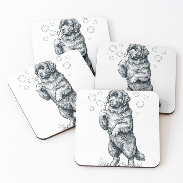 Item preview, Vintage Newfoundland Blowing Bubbles Dog Mom Dad Lover designed and sold by DoodleTortle.