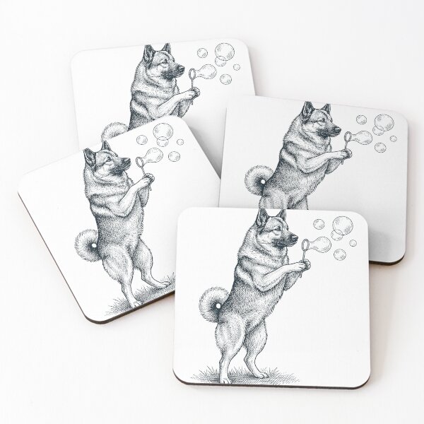 Item preview, Vintage Norwegian Elkhound Blowing Bubbles Dog Mom Dad Lover designed and sold by DoodleTortle.