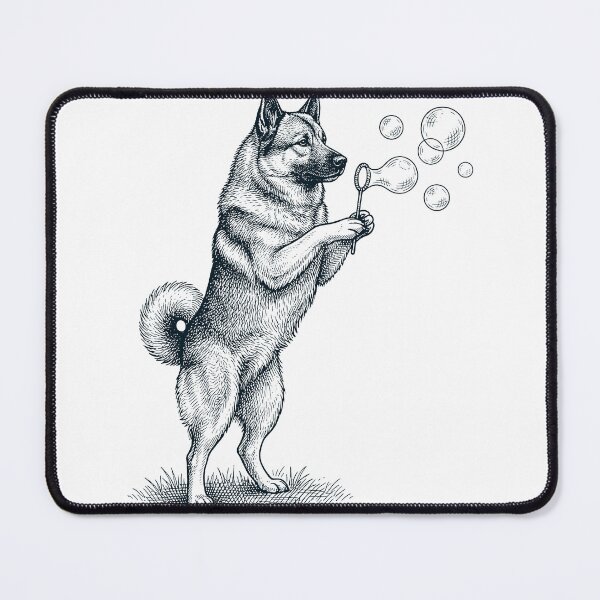 Item preview, Vintage Norwegian Elkhound Blowing Bubbles Dog Mom Dad Lover designed and sold by DoodleTortle.