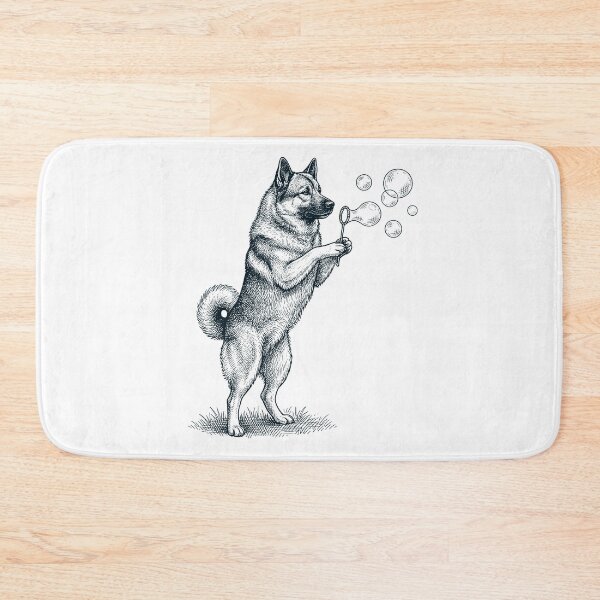 Item preview, Vintage Norwegian Elkhound Blowing Bubbles Dog Mom Dad Lover designed and sold by DoodleTortle.