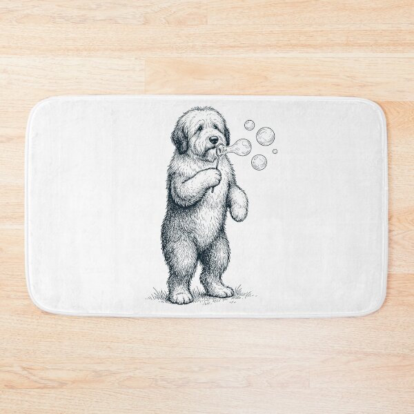 Item preview, Vintage Old English Sheepdog Blowing Bubbles Dog Mom Dad Lover designed and sold by DoodleTortle.