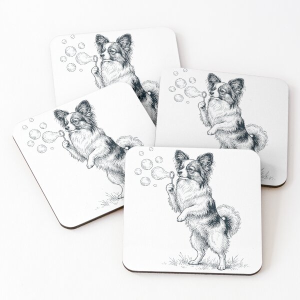 Item preview, Vintage Papillon Blowing Bubbles Dog Mom Dad Lover designed and sold by DoodleTortle.