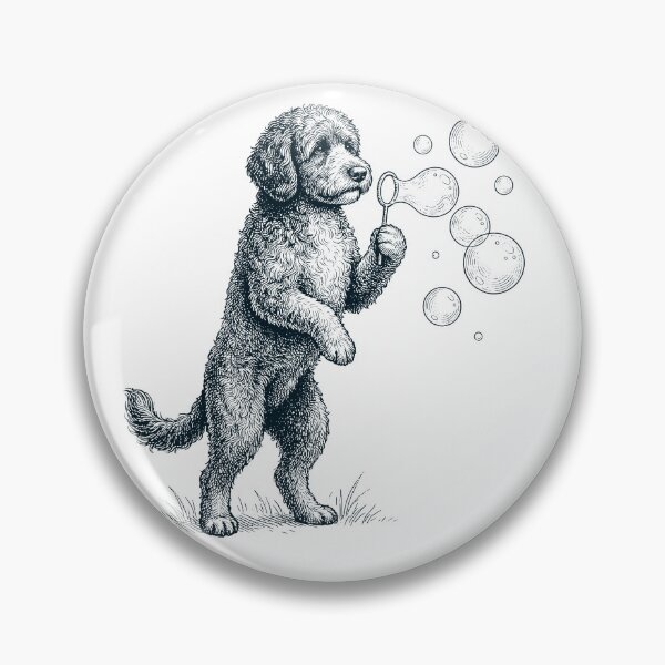 Item preview, Vintage Portuguese Water Dog Blowing Bubbles Dog Mom Dad Lover designed and sold by DoodleTortle.