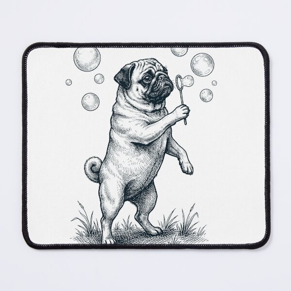 Item preview, Vintage Pug Blowing Bubbles Dog Mom Dad Lover designed and sold by DoodleTortle.