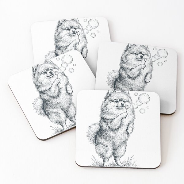 Item preview, Vintage Pomeranian Blowing Bubbles Dog Mom Dad Lover designed and sold by DoodleTortle.