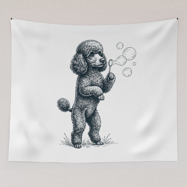Item preview, Vintage Poodle Blowing Bubbles Dog Mom Dad Lover designed and sold by DoodleTortle.