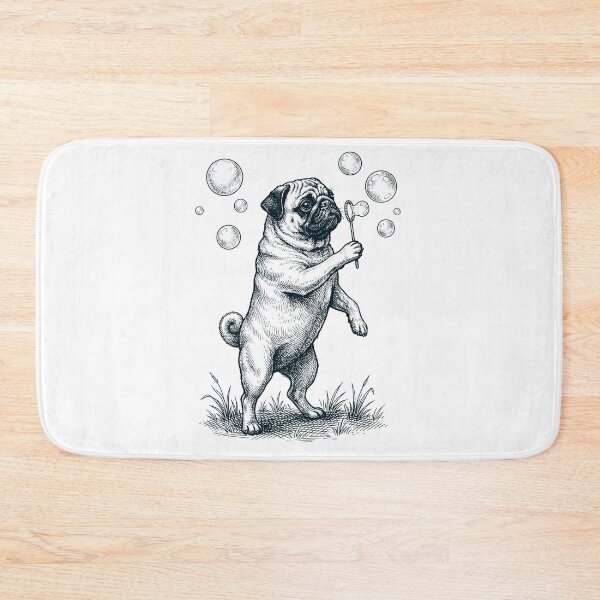 Item preview, Vintage Pug Blowing Bubbles Dog Mom Dad Lover designed and sold by DoodleTortle.