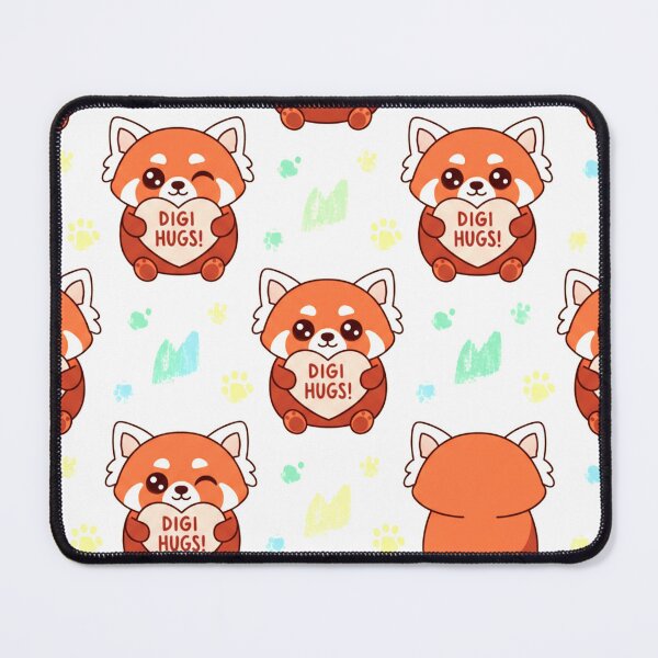 Item preview, A cute red panda pattern with colorful paw prints and digi hugs designed and sold by Creative88Art.