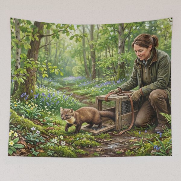 Item preview, British Pine Marten Rewilding Conservation Art designed and sold by Englandbear.