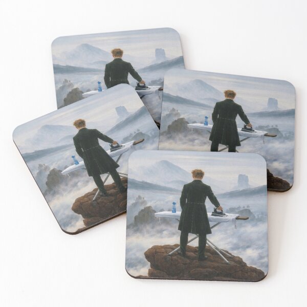 Item preview, Wanderer Above the Extreme Ironing Board - Inspired by Caspar David Friedrich (1774–1840), Who Didn't Fear Foggy Heights but Feared Wrinkles.  designed and sold by TheArtsyFrogs.
