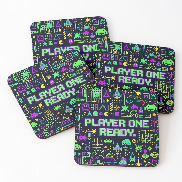 Item preview, Retro Arcade Pixel Pattern with Player One Quote designed and sold by Zen Aura Studio.