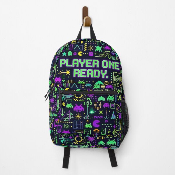 Item preview, Retro Arcade Pixel Pattern with Player One Quote designed and sold by Zen Aura Studio.