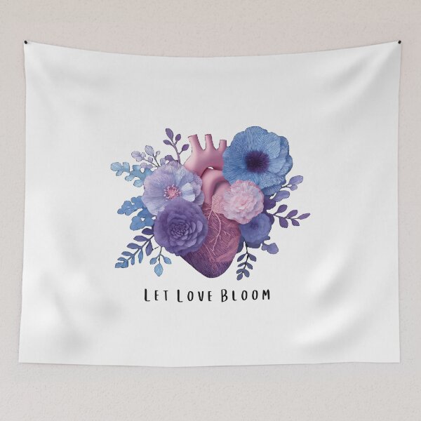 Item preview, Let Love Bloom Anatomical Heart Floral Gothic Love Design designed and sold by NANursing.