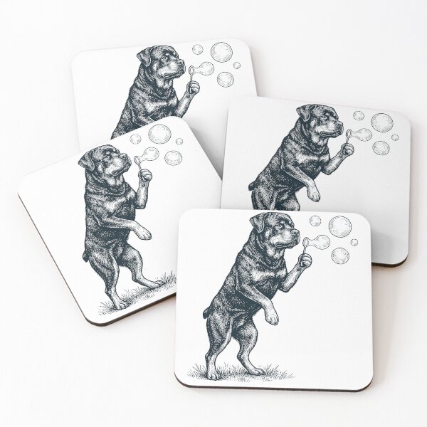 Item preview, Vintage Rottweiler Blowing Bubbles Dog Mom Dad Lover designed and sold by DoodleTortle.
