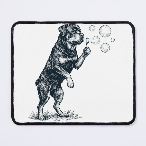Item preview, Vintage Rottweiler Blowing Bubbles Dog Mom Dad Lover designed and sold by DoodleTortle.