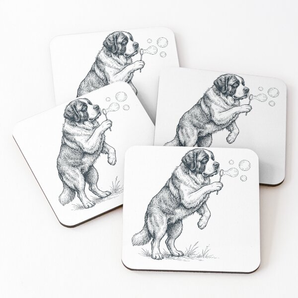 Item preview, Vintage Saint Bernard Blowing Bubbles Dog Mom Dad Lover designed and sold by DoodleTortle.