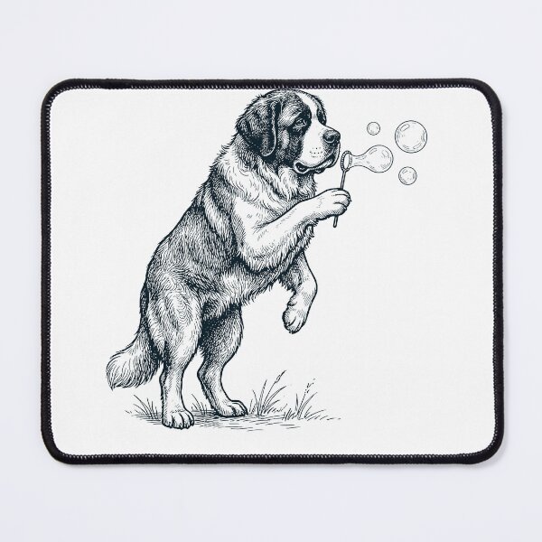 Item preview, Vintage Saint Bernard Blowing Bubbles Dog Mom Dad Lover designed and sold by DoodleTortle.