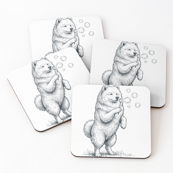 Item preview, Vintage Samoyed Blowing Bubbles Dog Mom Dad Lover designed and sold by DoodleTortle.