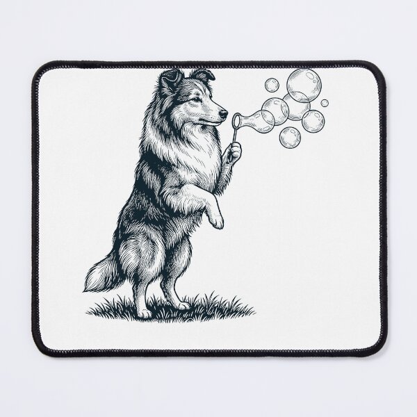 Item preview, Vintage Shetland Sheepdog Blowing Bubbles Dog Mom Dad Lover designed and sold by DoodleTortle.