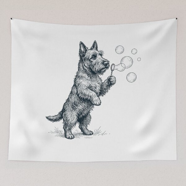 Item preview, Vintage Scottish Terrier Blowing Bubbles Dog Mom Dad Lover designed and sold by DoodleTortle.