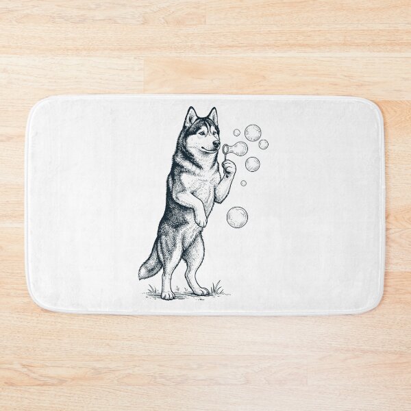 Item preview, Vintage Siberian Husky Blowing Bubbles Dog Mom Dad Lover designed and sold by DoodleTortle.