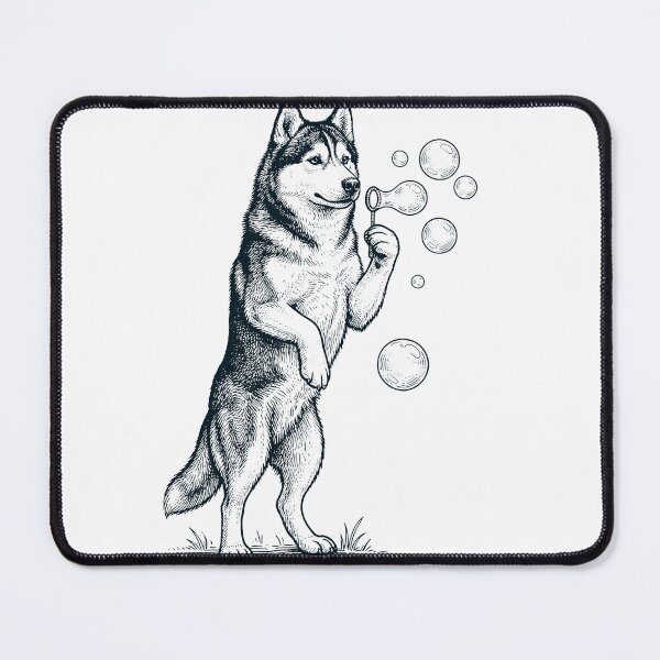 Item preview, Vintage Siberian Husky Blowing Bubbles Dog Mom Dad Lover designed and sold by DoodleTortle.