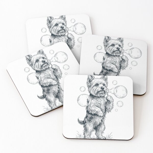 Item preview, Vintage Yorkshire Terrier Blowing Bubbles Dog Mom Dad Lover designed and sold by DoodleTortle.