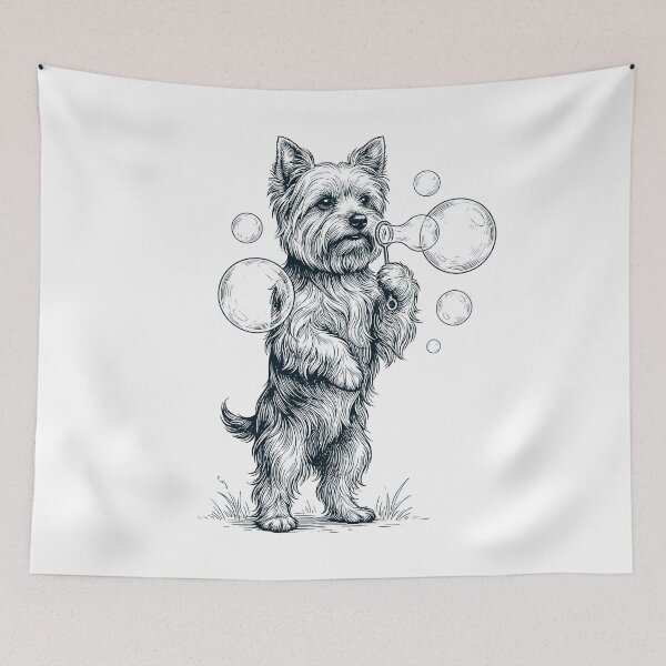 Item preview, Vintage Yorkshire Terrier Blowing Bubbles Dog Mom Dad Lover designed and sold by DoodleTortle.