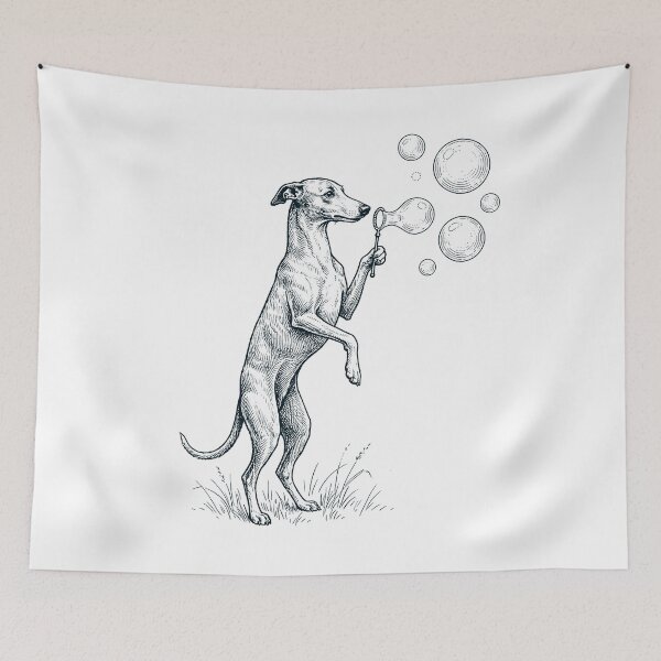 Item preview, Vintage Whippet Blowing Bubbles Dog Mom Dad Lover designed and sold by DoodleTortle.