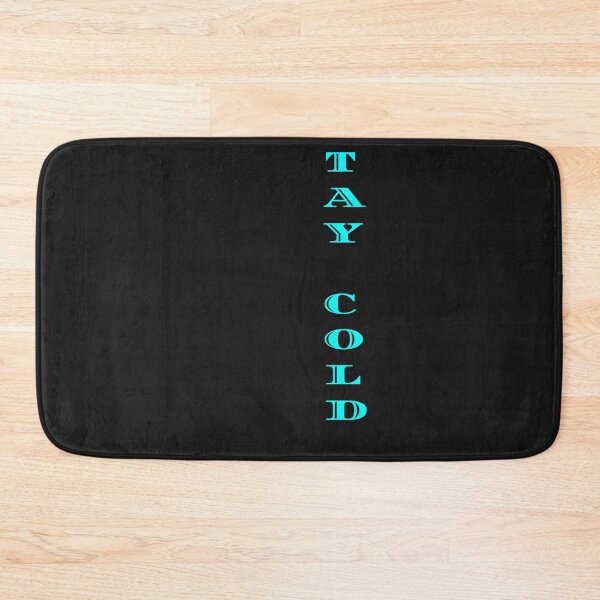 Item preview, STAY COLD – Vertical Black Minimalist Design with Turquoise Text designed and sold by IrynaLineArt.