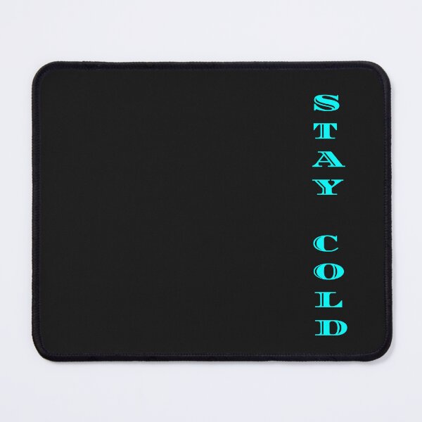 Item preview, STAY COLD – Vertical Black Minimalist Design with Turquoise Text designed and sold by IrynaLineArt.