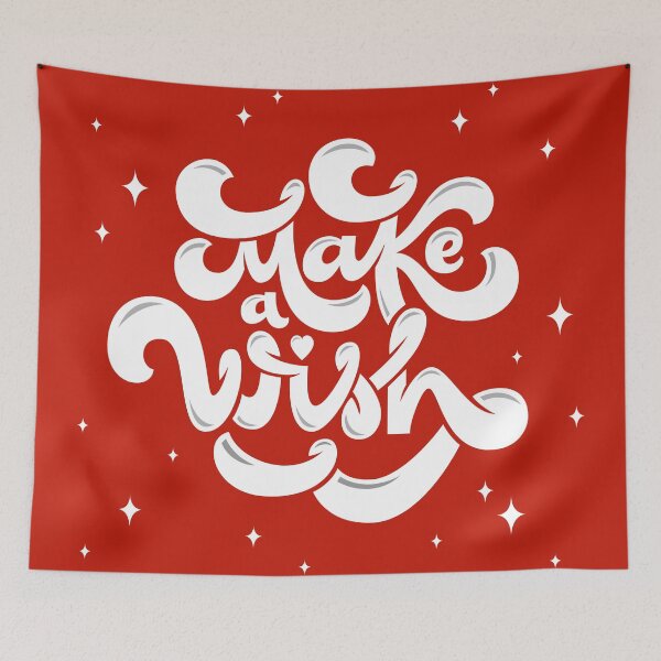 Item preview, Make A Wish Birthday Typography – Cute Retro Script Party Design designed and sold by artworkathome.