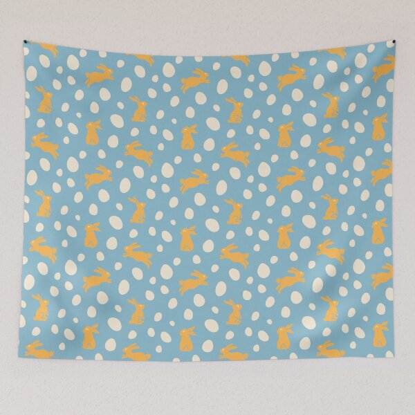 Item preview, Easter Eggs and Bunnies Pattern - Cheerful Blue and Yellow designed and sold by Daniel Bevis Design.