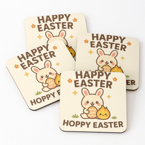 Item preview, Hoppy Easter – Cute Kawaii Bunny & Easter Egg Design designed and sold by inkstablestudio.