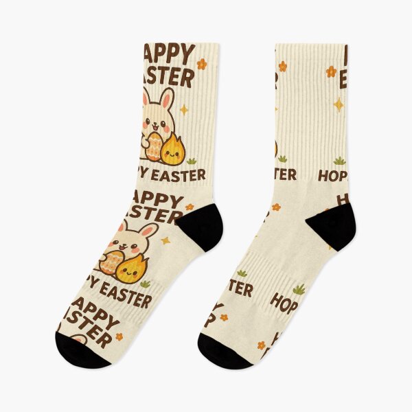 Item preview, Hoppy Easter – Cute Kawaii Bunny & Easter Egg Design designed and sold by inkstablestudio.