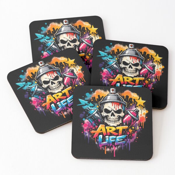Item preview, Graffiti Skull Art Life - Colorful Streetwear Design designed and sold by HubiUrbanStudio.