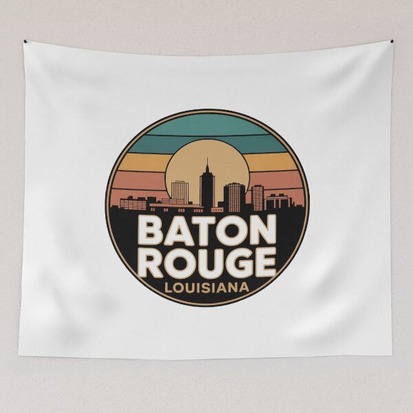 Item preview, Baton Rouge Louisiana: Retro Skyline Sticker designed and sold by CircinusStore.