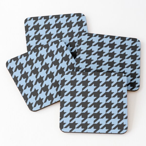 Item preview, Black And Baby Blue Houndstooth Pattern designed and sold by pattern-archive.