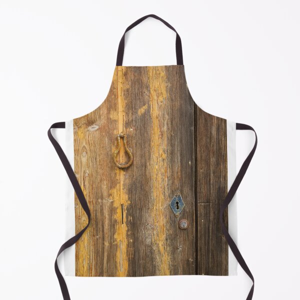 Item preview, Rustic Wooden Door With Rusty Knocker, Keyhole And Peeling Yellow Paint Texture designed and sold by Nmallia.