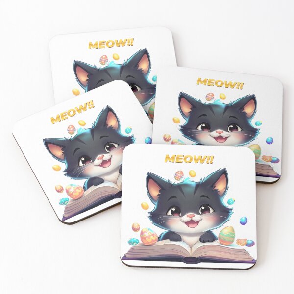 Item preview, Cute Easter Kitten Reading Book  Kawaii Spring Sticker Design designed and sold by digitalvibe4u.