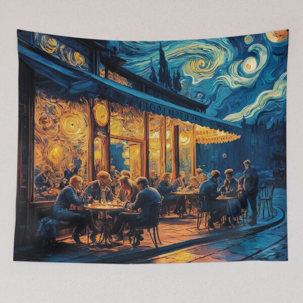 Item preview, Van Gogh Night Café Inspired Art – Starry Café Impressionist Wall Print designed and sold by Tamas Das.