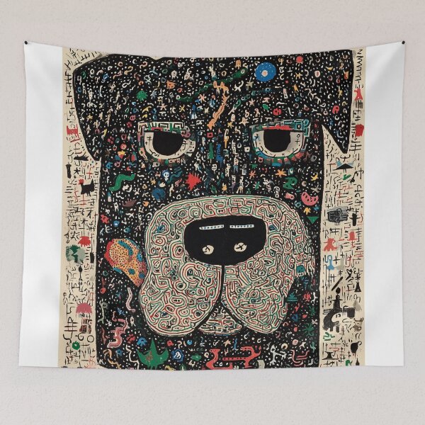 Item preview, Whimsical Rottweiler Portrait with Doodles designed and sold by lautir.