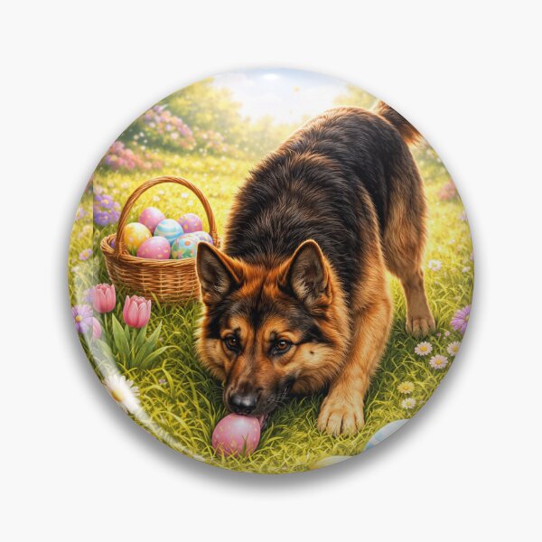 Item preview, German Shepherd Egg Hunt – Easter Dog designed and sold by Zampettalibera.