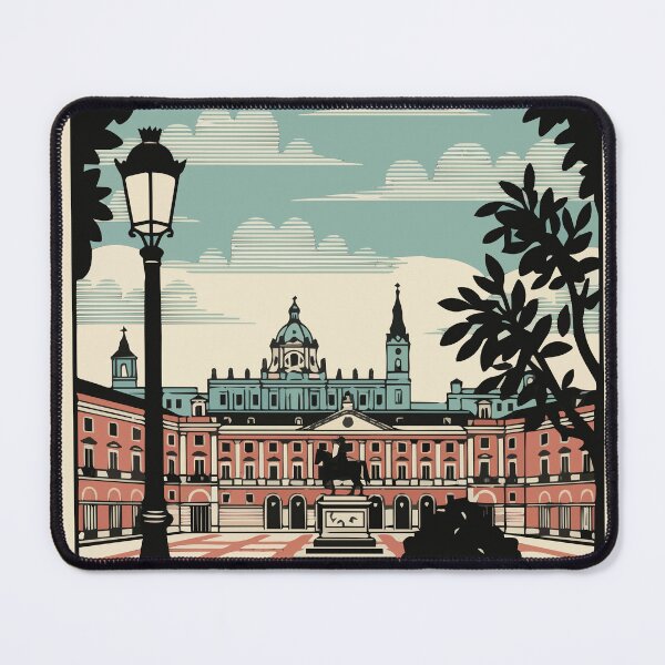 Item preview, Vintage Madrid Travel Poster Spain Retro Cityscape Art designed and sold by Cipher & Soul.