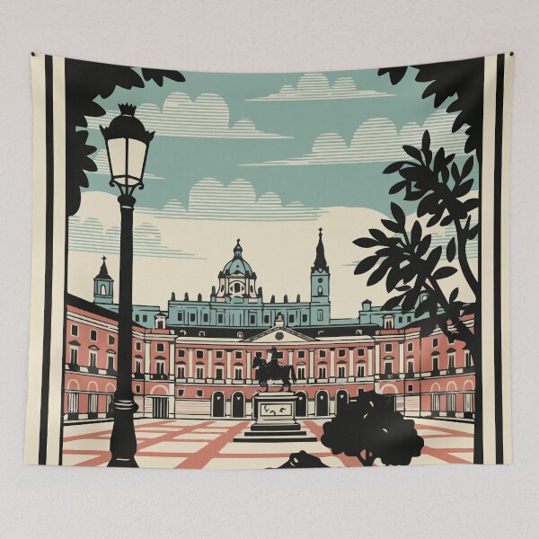 Item preview, Vintage Madrid Travel Poster Spain Retro Cityscape Art designed and sold by Cipher & Soul.