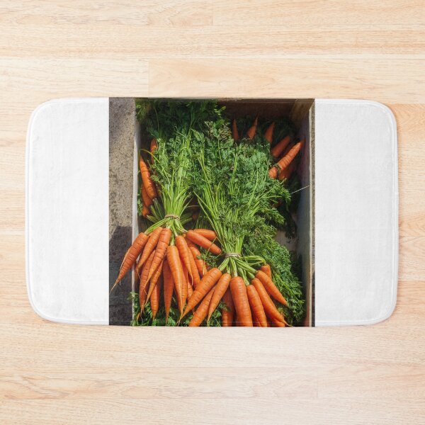 Item preview, Fresh Bunched Carrots in a Wooden Crate at a Farm Market - Organic Vegetables Harvest designed and sold by Nmallia.