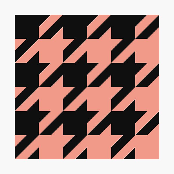 Item preview, Black And Coral Houndstooth Pattern designed and sold by pattern-archive.