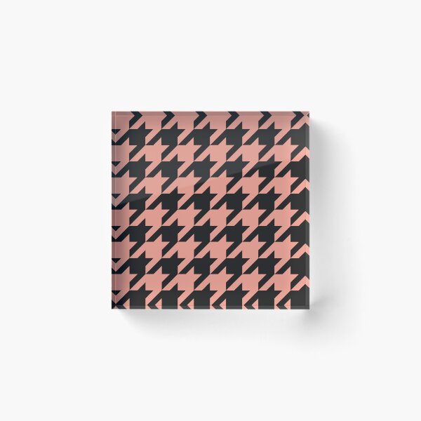Item preview, Black And Coral Houndstooth Pattern designed and sold by pattern-archive.